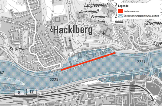 Lageplan Hochwasserschutz Passau