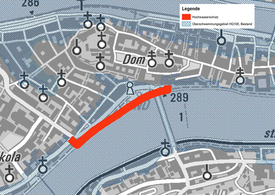 Lageplan Hochwasserschutz Passau