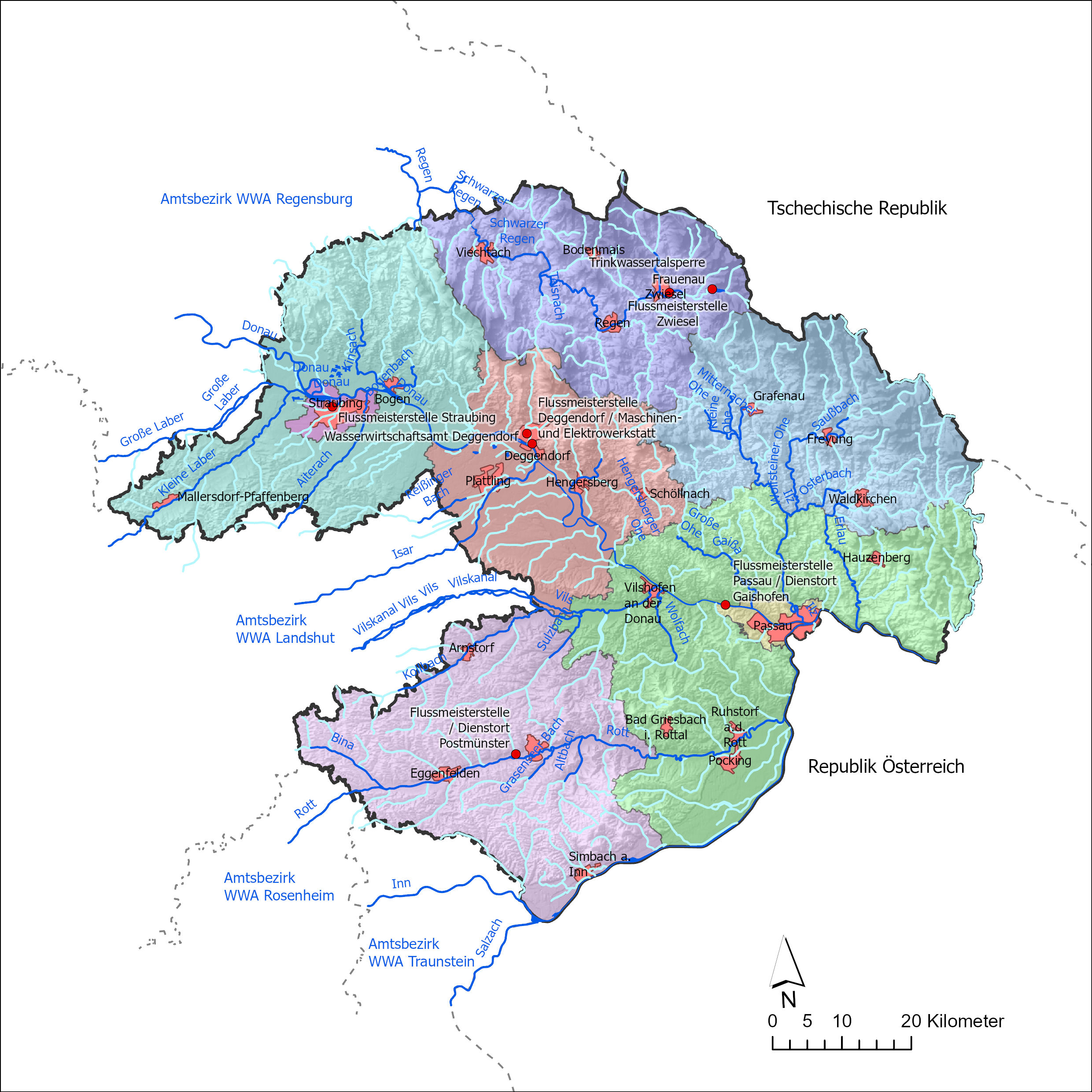 Der Amtsbereich des WWA Deggendorf